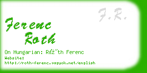 ferenc roth business card